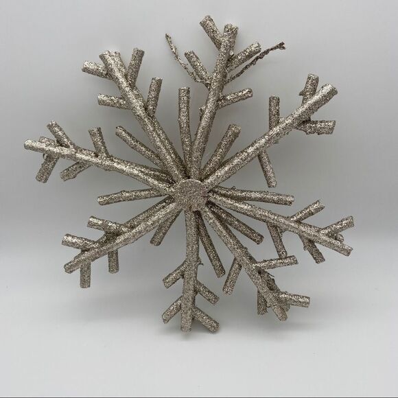 Large silver glitter sparkle snowflake decoration - some damage - Picture 4 of 8